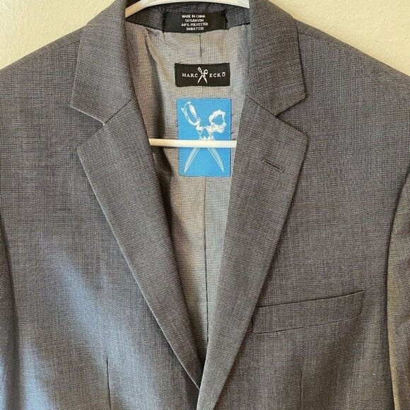 Marc Ecko 2 Button Suit Jacket Blazer Sport Coat Lined Men's Gray - Picture 3 of 16